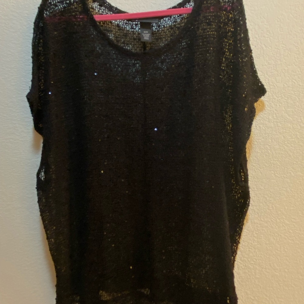 Lane Bryant Gauze sequin Top - used good condition 22/24